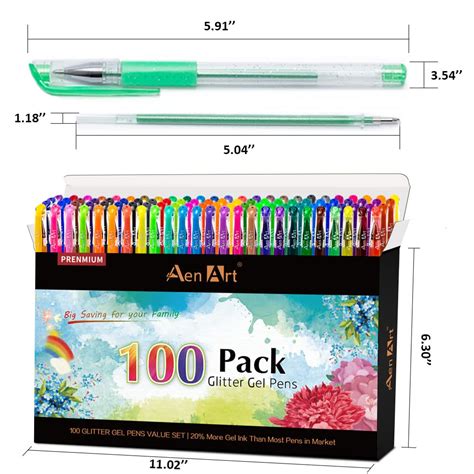 Buy Glitter Gel Pens, 100 Color Glitter Pen Set for Making Cards, 30% ...