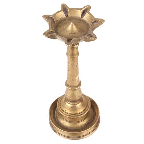 Brass Oil Lamp Traditional Inauguration 7 Wicks With Stand