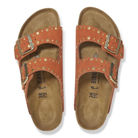 Arizona Rivet Suede Leather Dark Rust | BIRKENSTOCK
