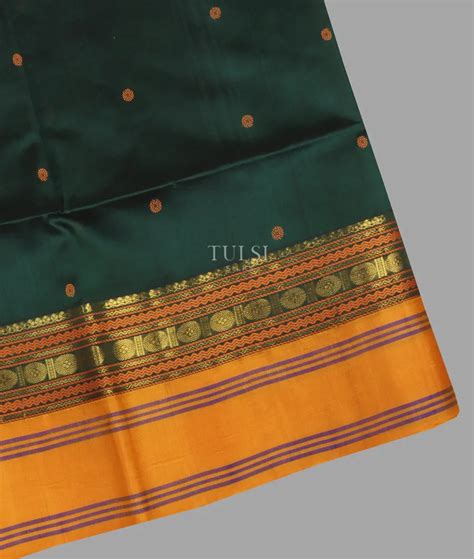 Buy Bottle Green Silk Cotton Saree T586566