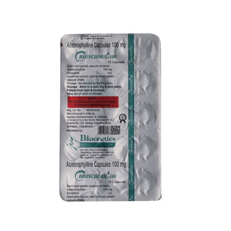 Bronchoril 100 mg Capsule 10's Price, Uses, Side Effects, Composition ...