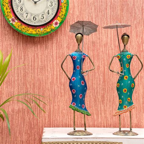 Multicolour Iron Umbrella Aunty For Table Decor Set of 2 | D'DASS Store