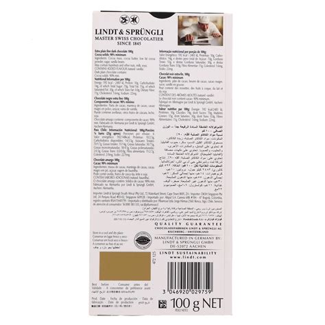 Lindt Excellence 90% Cocoa Dark Chocolate 100 g Online at Best Price ...