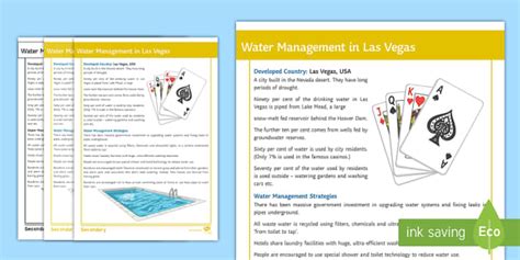 GCSE Resource Management: Water Management in Las Vegas Fact Sheet