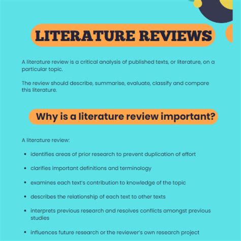 Literature Review Infographic | OER Commons