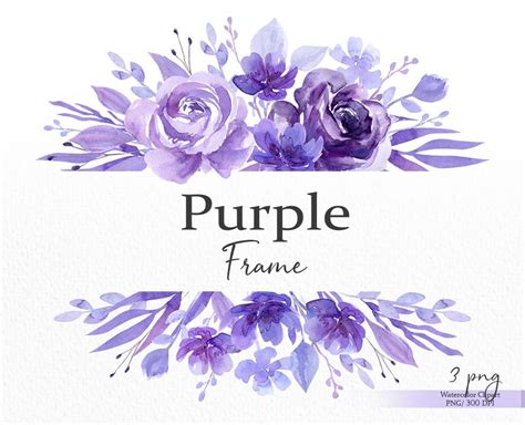 Buy Purple Flower Frame Clipart, Floral Border Png, Floral Frame ...