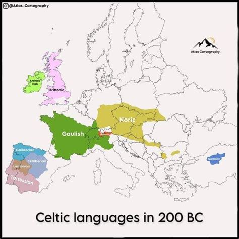 Map of Celtic Languages in 200 BC