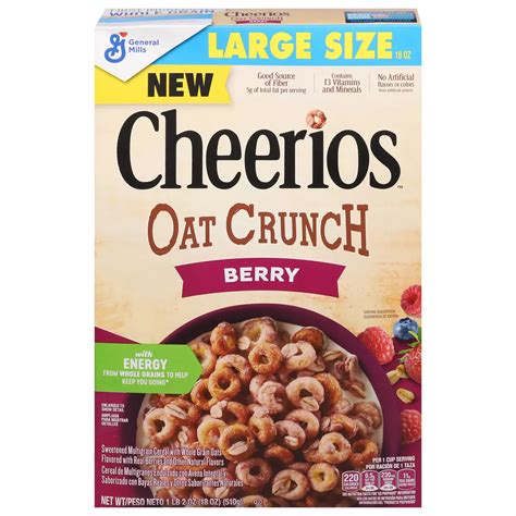 General Mills Cheerios Oat Crunch Berry Cereal Large Size - Shop Cereal ...