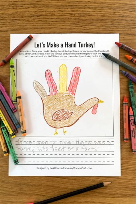 Hand Turkey Thanksgiving Craft with Printable Template
