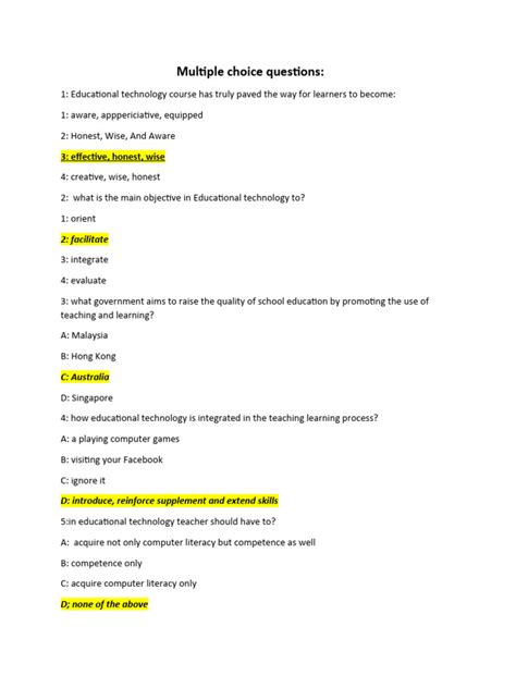 Multiple Choice Questions 的图像结果