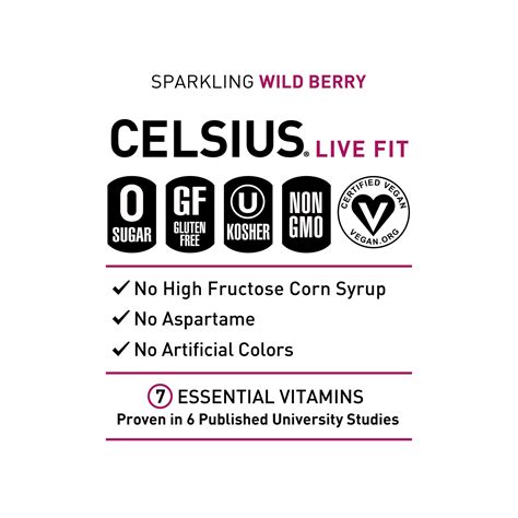 CELSIUS Sparkling Wild Berry, Functional Essential Energy Drink 12 Fl ...