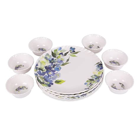 Home-pro Melamine Royal Lehar 105 -Beautiful Purple Floral Design 6pcs ...