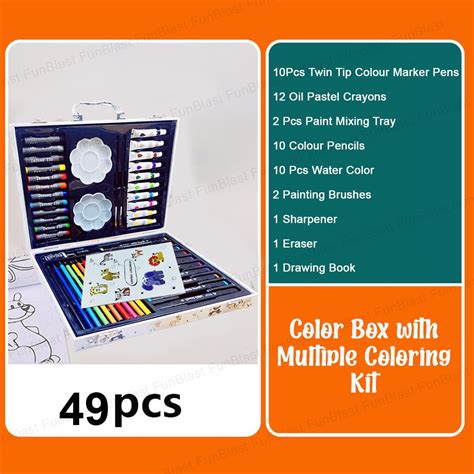 Cartoon Color Box with Multiple Coloring Kit, Twin Tip Color Markers ...
