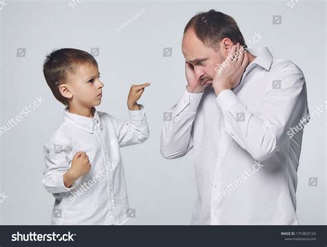 Little Son Dominates Father Fatherhood Psychology Stock Photo ...