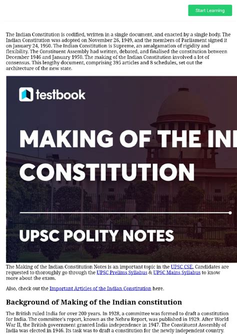 Making of the Indian Constitution UPSC Notes PDF Download - Global ...