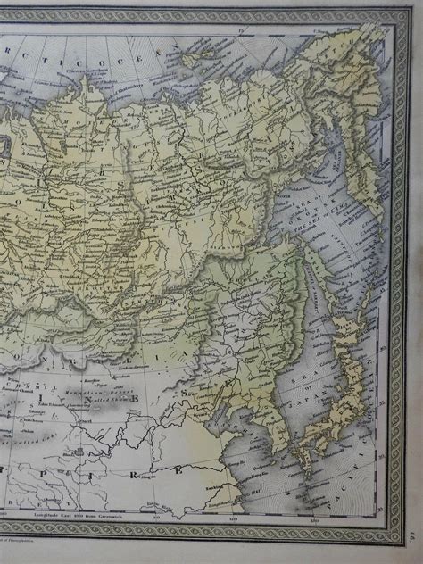 Russia in Asia Siberia Irkutsk Kamchatka Manchuria Korea 1850 Cowperthwait map: (1850) Map ...