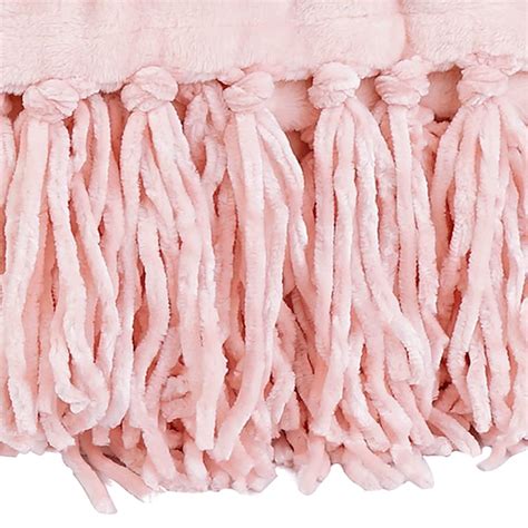 Pink Fringe Throw Blanket, 50x60