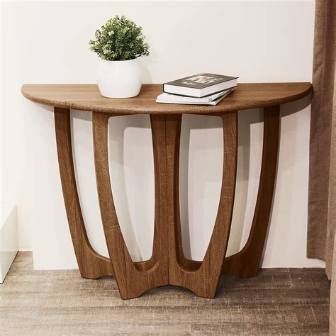 Amazon.com: Black Semi Circle Demilune Table for Small Hallway Entryway ...