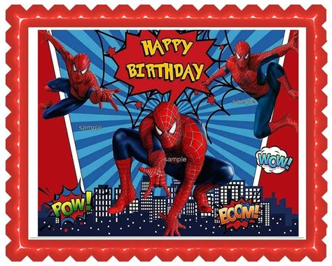 Spiderman Edible Image Happy Birthday Edible Cake Philippines | Ubuy