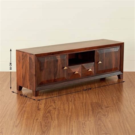 Buy (Refurbished) Aarya Sheesham Wood TV Unit - Brown from Home Centre ...