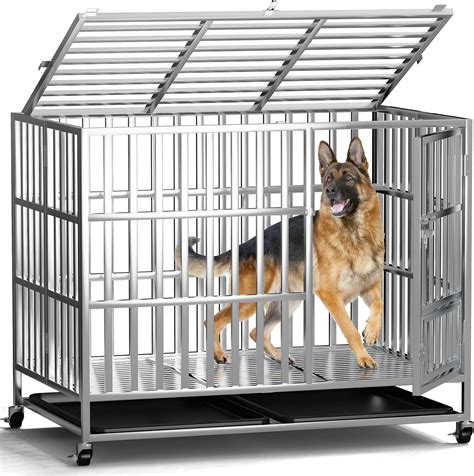 Amazon.com : 42 Inch Heavy Duty Dog Crates for Large Dogs, Stainless ...