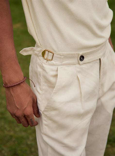 Buy Cream Linen Pant | Casual Beige Solid Bottomwear for Men Online ...