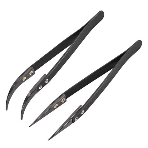 uxcell Precision Ceramic Tweezers Set Non-Conductive Heat Resistant ...