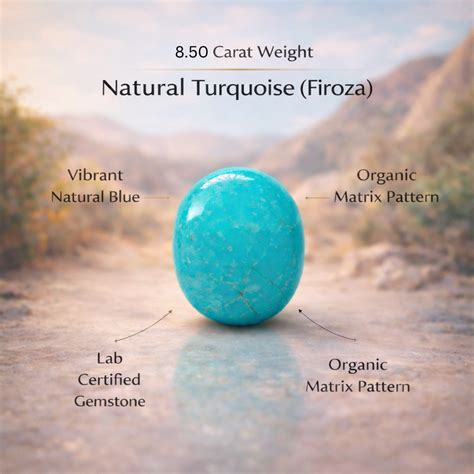 Natural Turquoise (Firoza) 8.50 Carat | Lab Certified Turquoise ...