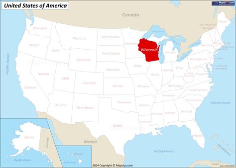 Map of Wisconsin State, USA - Mapsius.com