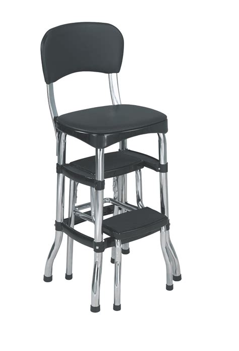Snapklik.com : Cosco 11120CBB1E Black Retro Counter Chair / Step Stool