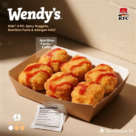 Wendy’s Kids’ 4 PC. Spicy Nuggets, Nutrition Facts & Allergen Info ...