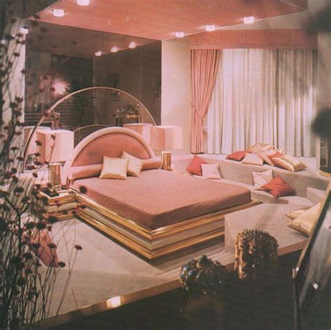Mirrored Peach and Gold Bedroom of Dreams - 80s Interior Design
