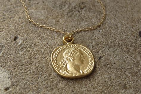 Gold Coin Necklace, Gold Pendant Necklace, Coin Jewelry, Delicate Gold ...