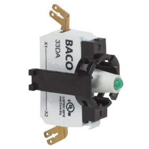 BACO Push Button - 1P Led 130V Green Faston Terminals | 331EDAGM | BACO