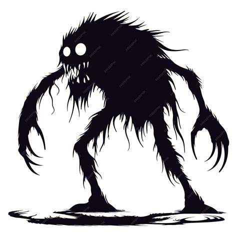 Silhouette monster black color only full body | Premium AI-generated vector