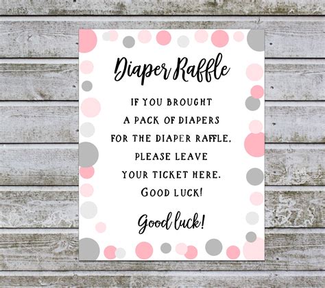 Diaper Raffle Sign Printable
