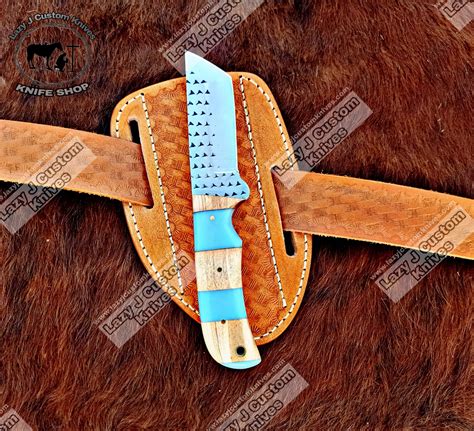 Custom handmade Rasp Steel Bull Cutter Knife – Lazy J Custom Knives