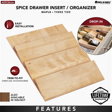 Wood Spice Drawer Insert