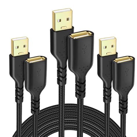 USB Cable Extension,3Pack,6FT USB 2.0 Extender Cord High Speed Data ...