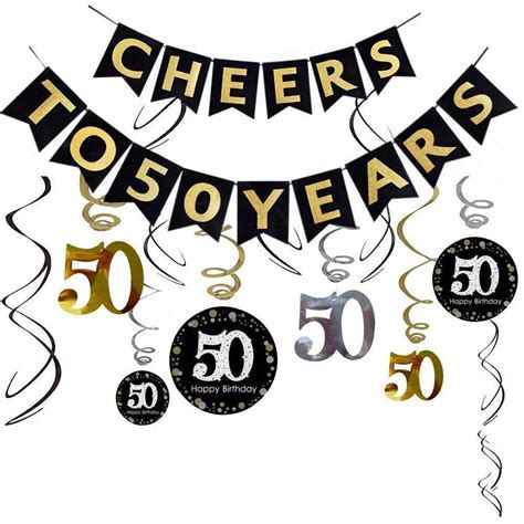 Buy 50th Birthday Party Decorations Kit - Cheers to 50 Years Banner ...