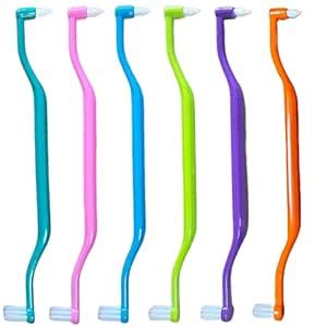 6 Pieces 2-in-1 Toothbrush with Interdental and Wisdom Teeth Brush ...