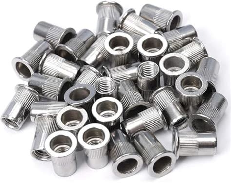 RT SENSE - M6 Rivet Nut, Flat Head, Metric Threaded Insert Nut, Zinc ...