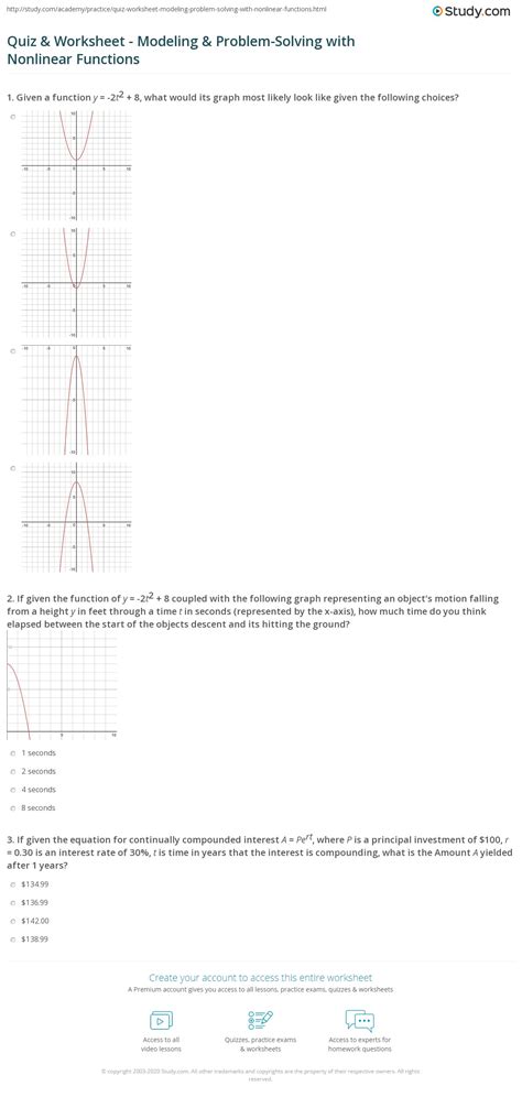 Modeling Functions Practice Problems 的图像结果