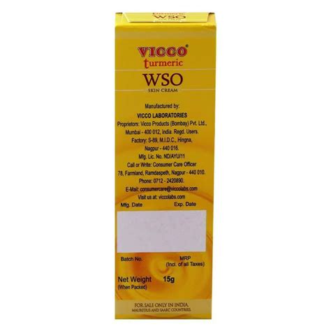 Vicco Turmeric WSO Skin Cream 15gm Price, Uses, Side Effects ...