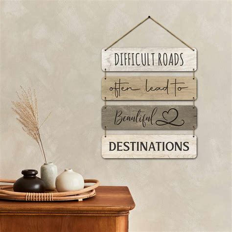 Motivational Quotes MDF Wood Wall Hanging for Entryway Living Room Kids ...