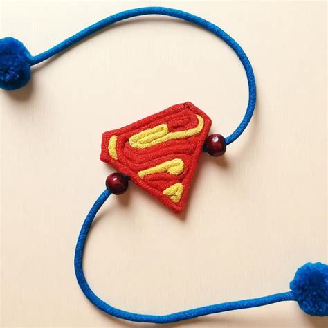 Buy Handmade Dori Work Superman Kids Rakhi With Roli Chawal Online On ...