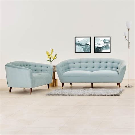 Buy Helios Hailey Fabric 3+2 Seater Sofa Set - Blue from Helios by Home ...