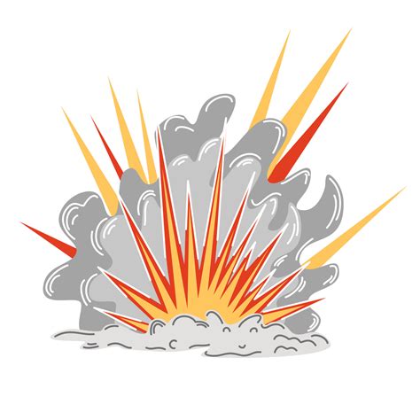 Explosion. Cartoon dynamite or bomb explosion, fire. Boom clouds and ...