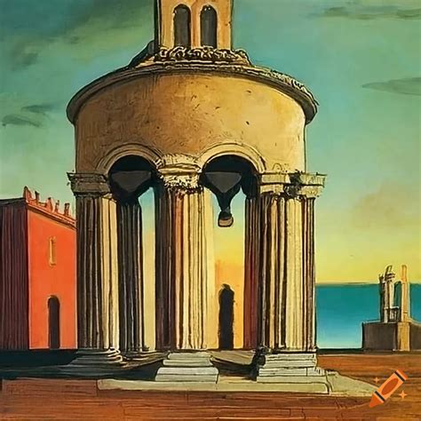 Painting of Temple of the Winds Oxford by Giorgio de Chirico on Craiyon