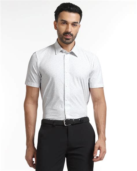 White Half Sleeve Techpro Printed Shirt - Ramtilhs